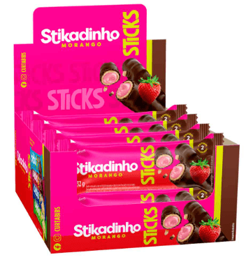 Stick de Chocolate Stikadinho caixa com 16 unidades de 32g  - Neugbauer