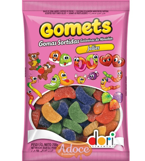 Bala de Goma Jellies Gomos Frutas Sortidas com 700g - Gomet's