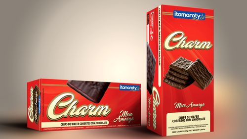 Chips de wafer cobertos com chocolate meio amargo com 40g - Charm