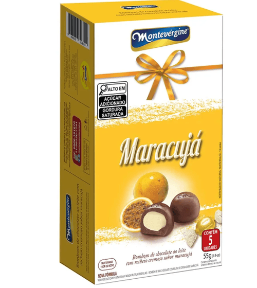 Bombom de chocolate ao leite sabor com recheio de maracujá 55g - Montevergine