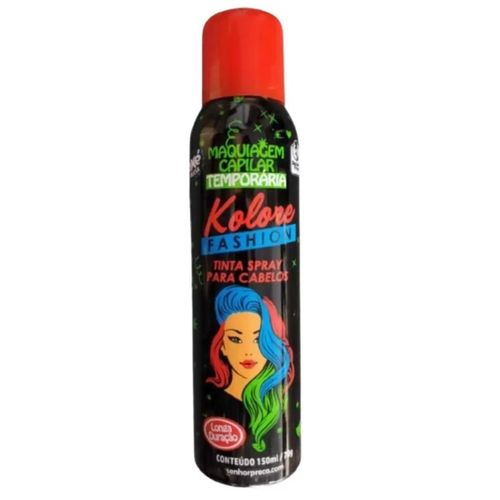 Tinta spray para cabelos temporaria de carnaval com 150ml - kolore fashion