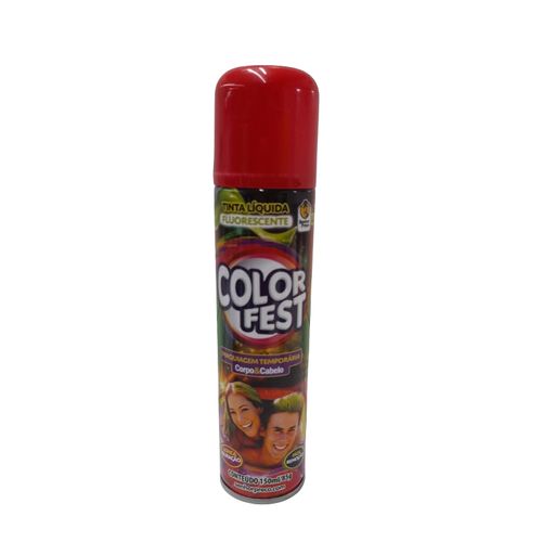 Tinta p/corpo&cabelo fluorescente vermelho 150ml - Color Fest