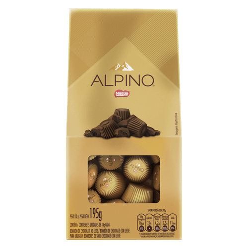 Bombom ao Leite Bag com 195g - Alpino