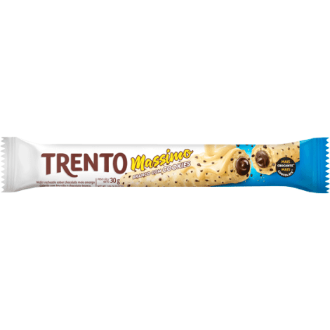 Chocolate Branco com Cookies com 25g - Trento Massimo