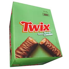 Chocolate ao leite com recheio de caramelo sabor torta de limão caixa com 18 unidades de 40g - Twix