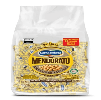 Amendoim japonês mendorato pacote com 60 unidades de 24g - Santa Helena