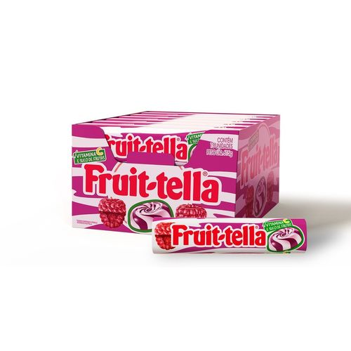 Bala sabor Framboesa e Creme caixa com 15 unidades de 41g - Fruit-Tella Swirl