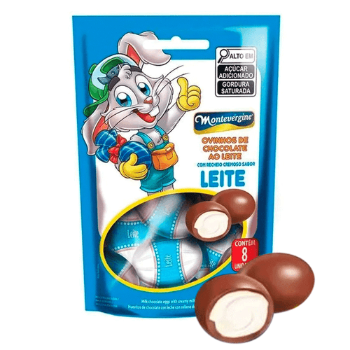 Ovinhos de Páscoa chocolate ao leite com recheio cremoso sabor leite com 85g - Montevérgine