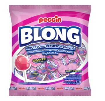Pirulito Gigante com recheio de chicle sabor Tutti-Frutti com 672g - Blong