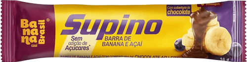 Barra de frutas com cobertura de chocolate sabor Banana e açai 24g - Supino