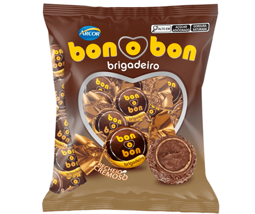 Bombom sabor brigadeiro pacote com 50 unidades de 15g - Bon o Bon