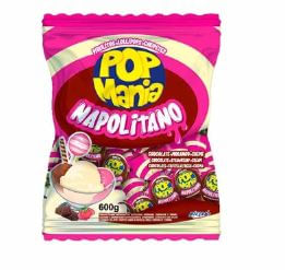 Pirulito Pop Mania sabor Napolitano 600g - Riclan