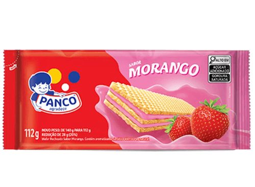 Waffer recheado sabor morango 112g - Panco