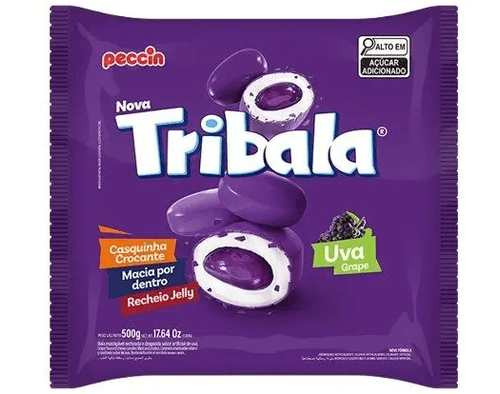Bala sabor Uva Pacote com 500g - Tribala