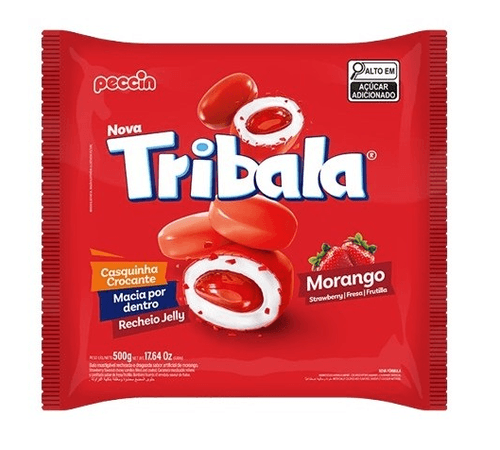 Bala sabor Morango Pacote com 500g - Tribala