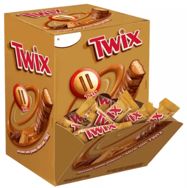 Chocolate ao leite com recheio de caramelo caixa com 450g - Twix (VALIDADE PARA 26/07/25)