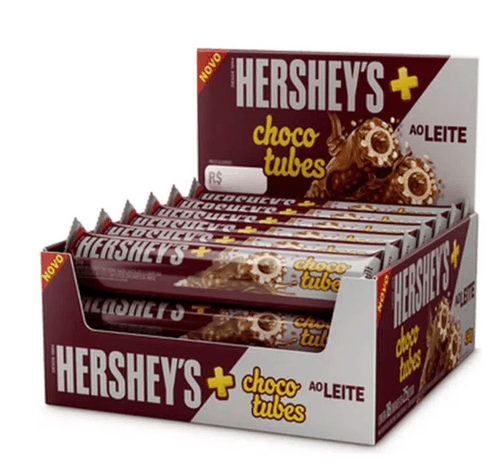 Chocotubes sabor ao leite caixa com 15 unidades de 25g - Hershey's