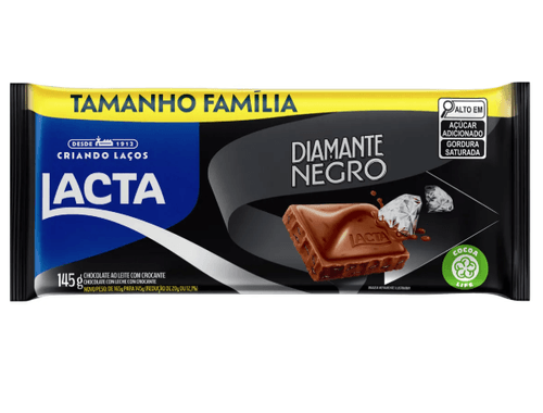 Barra de chocolate Diamante Negro Tamanho Familia com 145g - Lacta