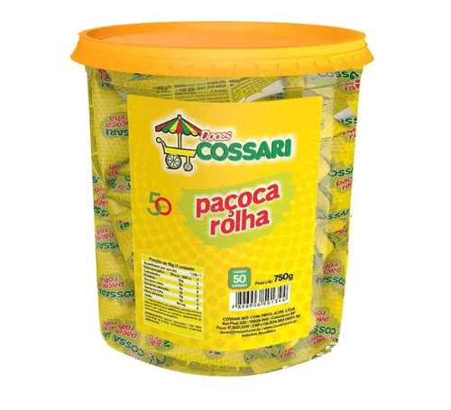 Paçoca de Rolha Pote com 50 unidades de 15g - Doces Cossari