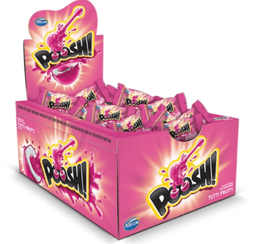 Chiclete sabor Tutti Frutti caixa com 200g - Poosh