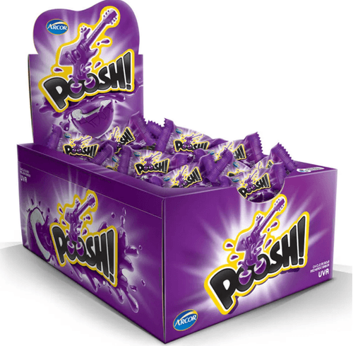 Chiclete sabor Uva caixa com 200g - Poosh