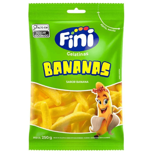 Bala bananas Pacote com 250g - Fini