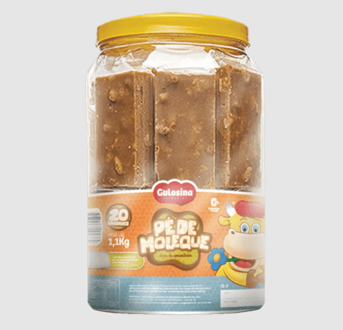 Doce de Amendoim Pé de Moleque Embrulhado Pote com 1,1Kg - Gulosina
