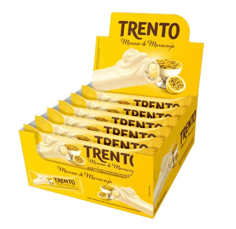 Chocolate sabor Mousse de Maracujá caixa com 16 unidades de 29g - Trento