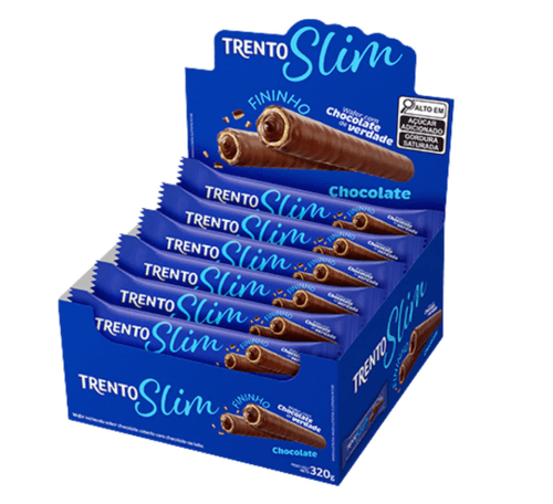 Chocolate ao leite caixa com 16 unidades de 20g - Trento Slim