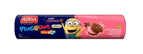Biscoito recheado Plugados sabor Morango 120G- Adria