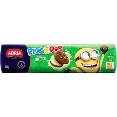 Biscoito recheado Plugados sabor Limão 120g - Adria