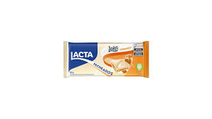 Barra de chocolate branco com recheio e caramelo crocante com 104g-Lacta