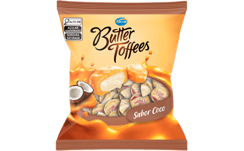 Bala sabor Coco Pacote com 400g - Butter Toffees