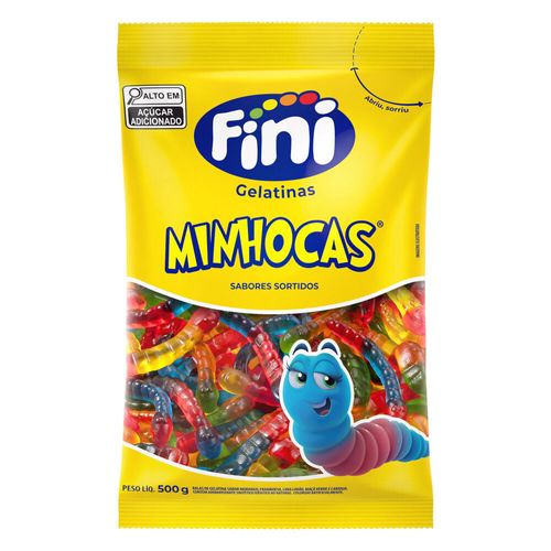 Bala de Gelatina Minhocas sabores sortidos 500g - Fini