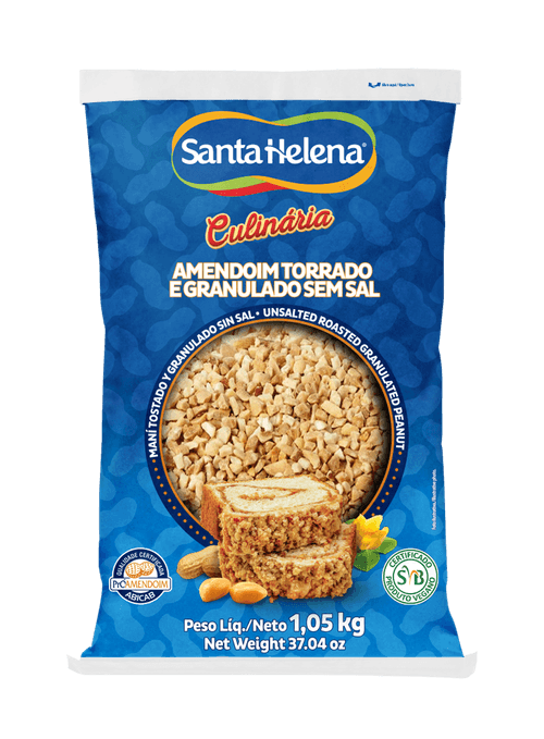 Amendoim torrado e granulado sem sal com 1,01kg - Santa Helena
