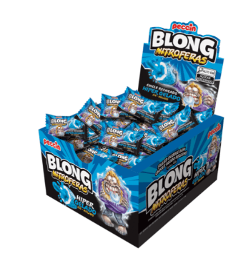 Chiclete sabor Nitroferas Hiper Gelado caixa de embarque com 24 caixinhas com 200g - Blong