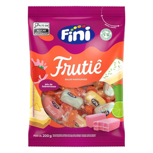 Bala Mastigáveis Frutiê Mix de Sobremesas pacote com 200g - Fini