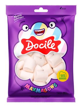 Maxmallows tubo branco baunilha com 220g - Docile