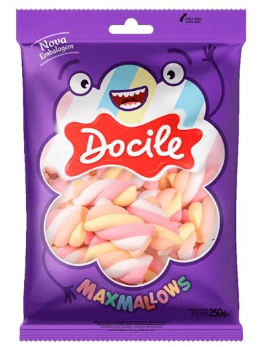 Maxmallows twist color 2 morango com 220g - Docile
