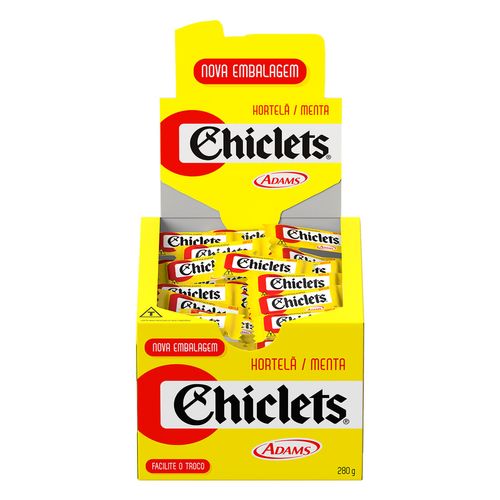 Chiclete sabor Hortelã caixa com 100 unidades de 8g - Chiclets