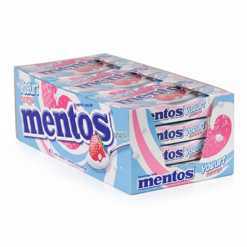 Bala Slim Box Sabor Yogurt de Morango caixa com 12 unidades de 24,1g - Mentos