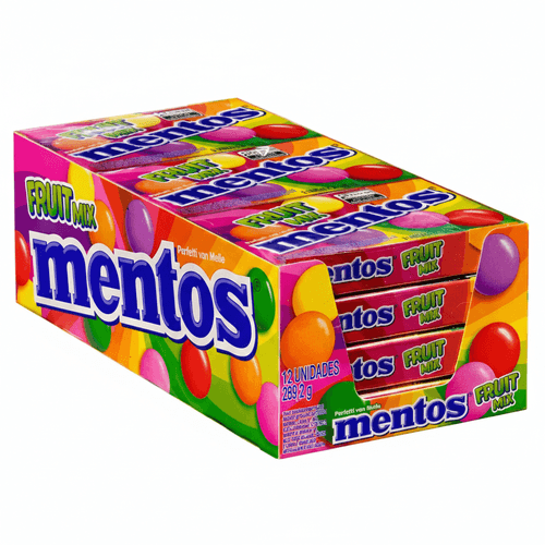 Bala Slim Box Sabor Fruit Mix caixa  com 12 unidades de 24,1g - Mentos
