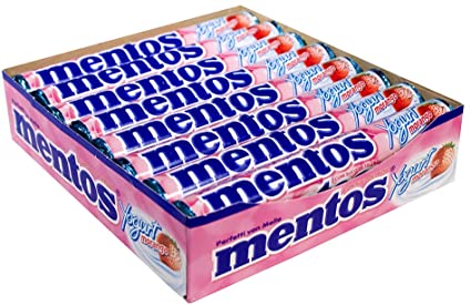 Drops Stick Mastigável Sabor Yogurt de Morango caixa com 16 unidades de 37,5g - Mentos