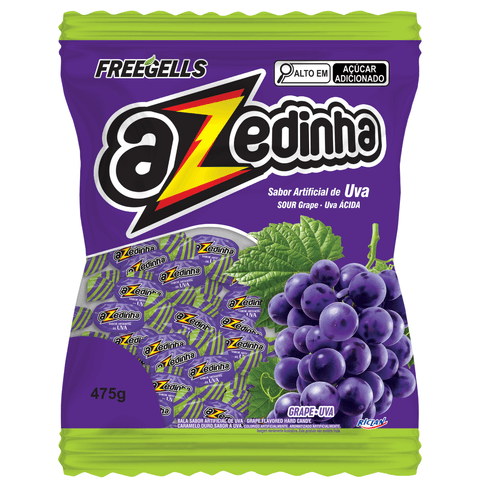 Bala Dura Azedinha sabor Uva 475g - Freegells