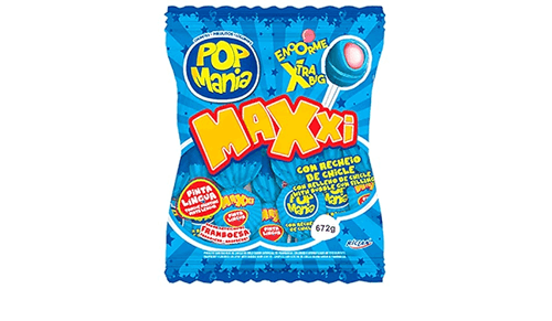 Pirulito Maxxi Pinta Língua sabor Framboesa Pacote com 672g - Pop Mania
