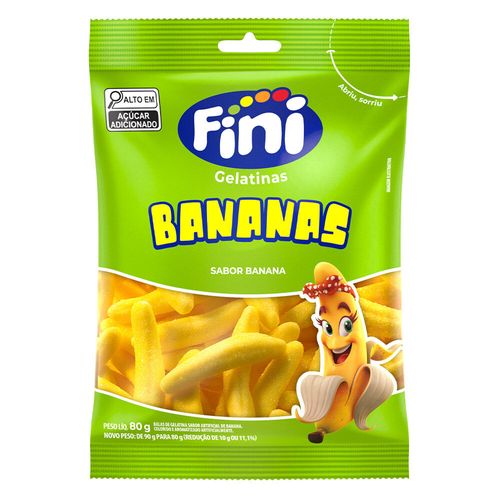 Bala de Gelatina Bananas 80g - Fini