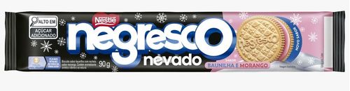 Biscoito Negresco Nevado sabor Baunilha e Morango  90g - Nestlé