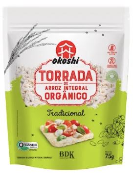 Torrada De Arroz Integral Orgânico Tradiciona 75g - Okoshi