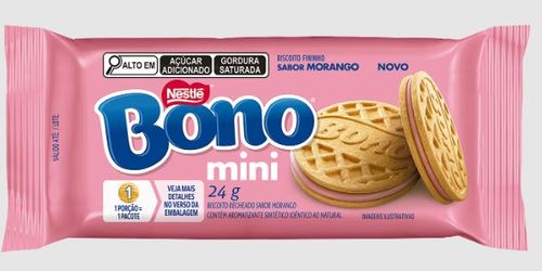 Minibiscoito Recheio Morango Bono Pacote 24g-Nestlé