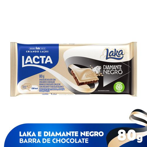 Barra de chocolate Diamante Negro & Laka com 80g - Lacta